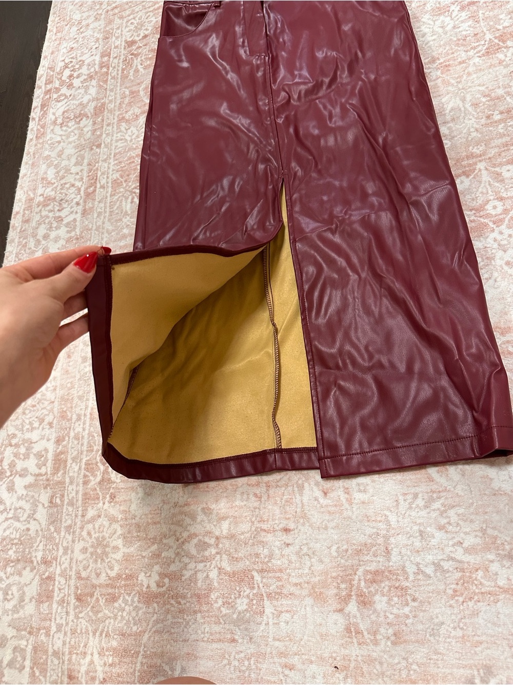 NWT 🥀 Commense Leather Skirt W/ Slit - Picture 3 of 13